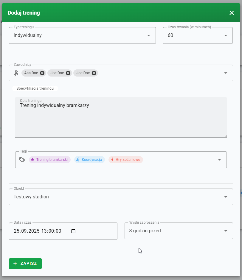 Obraz modułu Moduł Trening