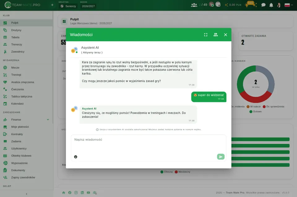 Asystent AI w aplikacji wyjaśnia przepisy gry — tu: kiedy jest zagranie ręką